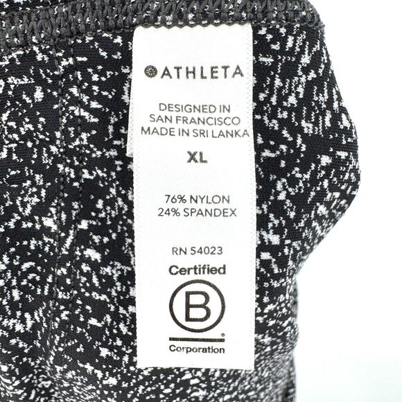 ATHLETA Black White Ultimate Stash Textured Storm 7/8 Crop Tight Size XL - Picture 8 of 8
